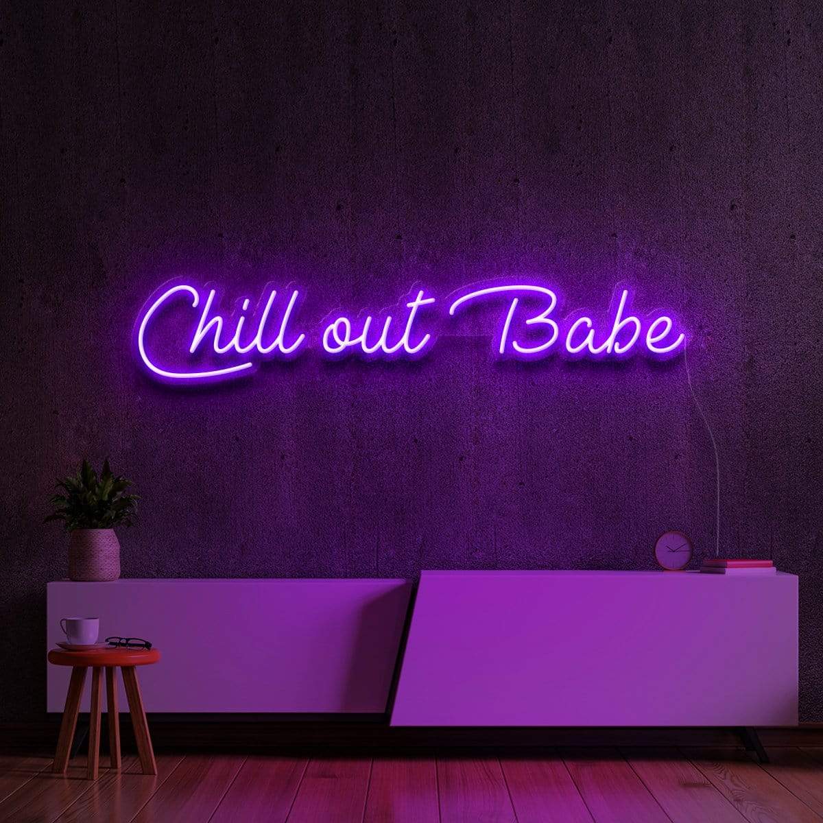 "Chill Out Babe" Neon Sign 60cm (2ft) / Purple / LED Neon by Neon Icons