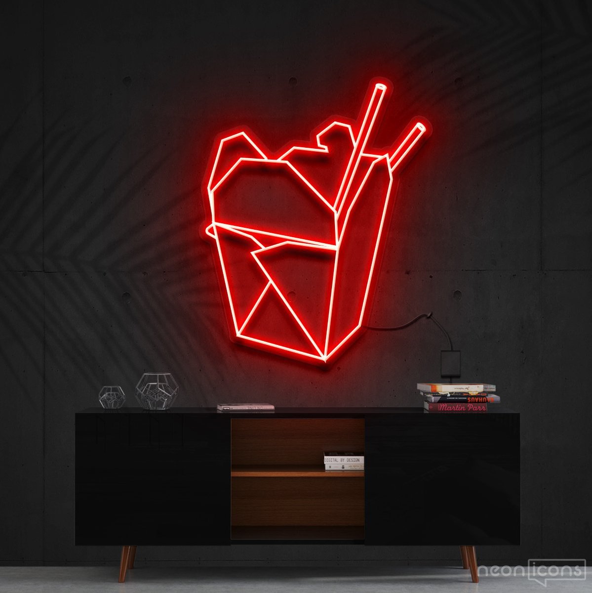 "Chinese Takeout" Neon Sign 60cm (2ft) / Red / Cut to Shape by Neon Icons