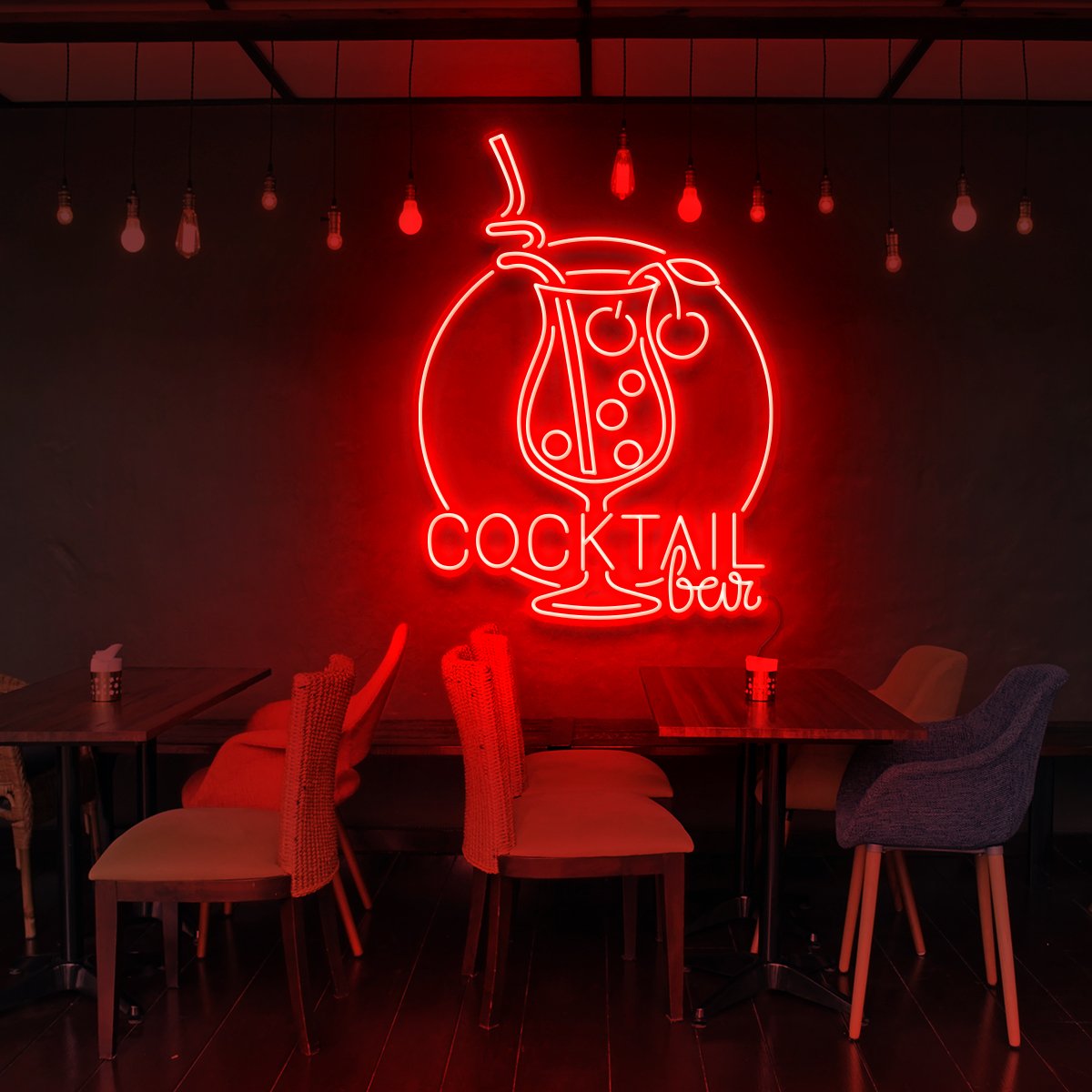 "Cocktail Bar" Neon Sign for Bars & Restaurants 90cm (3ft) / Red / LED Neon by Neon Icons