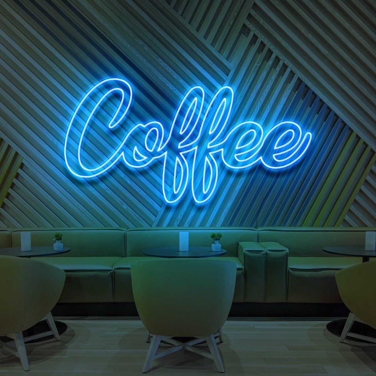 "Coffee" Neon Sign for Cafés 60cm (2ft) / Ice Blue / LED Neon by Neon Icons