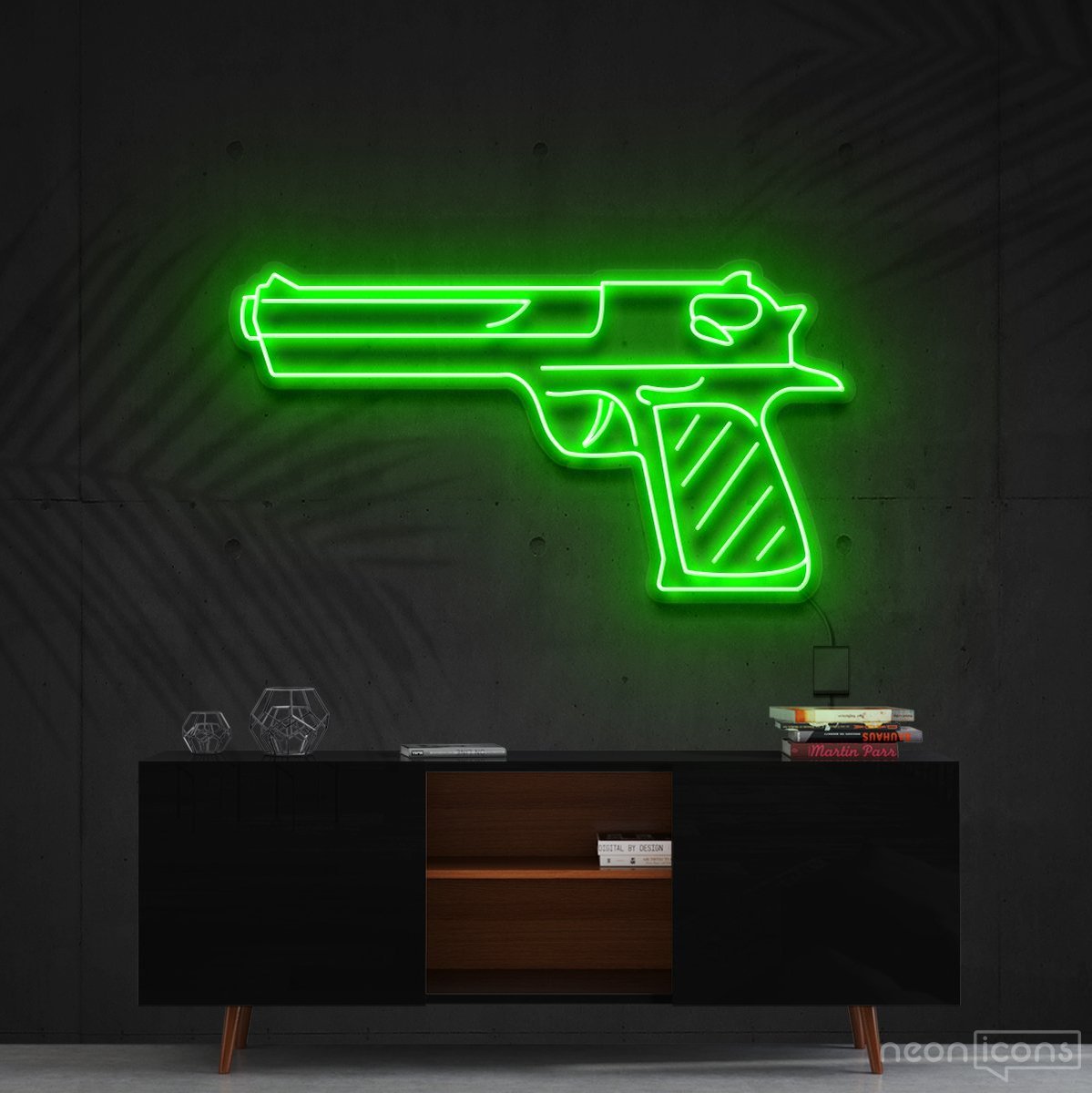 "Desert Eagle" Neon Sign 60cm (2ft) / Green / Cut to Shape by Neon Icons