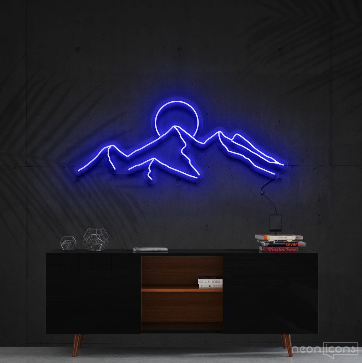 "Desert Sunset" Neon Sign 60cm (2ft) / Blue / Cut to Shape by Neon Icons