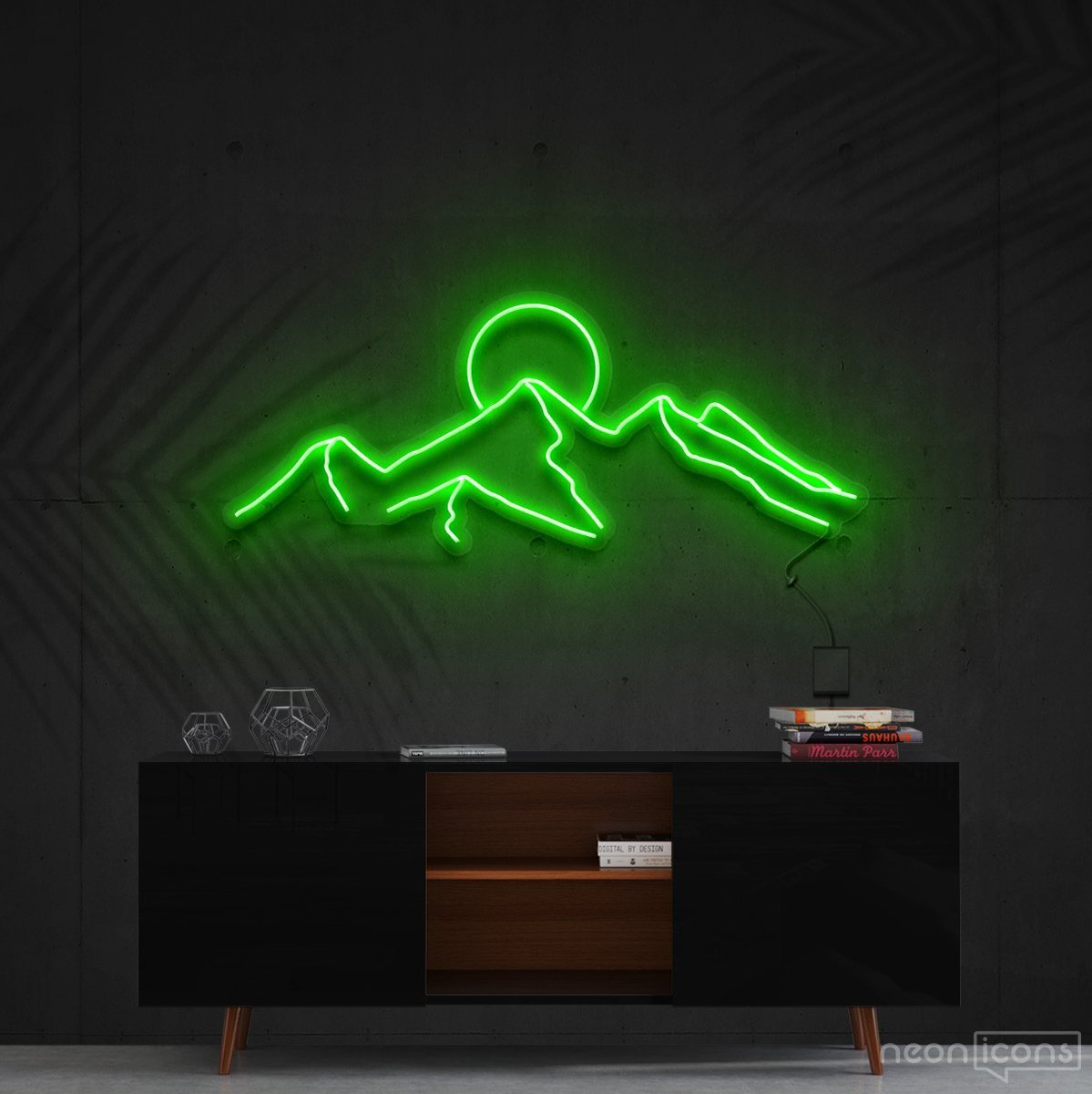 "Desert Sunset" Neon Sign 60cm (2ft) / Green / Cut to Shape by Neon Icons