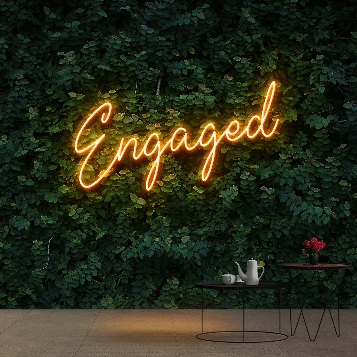 "Engaged" Neon Sign 60cm (2ft) / Orange / Cut to Shape by Neon Icons