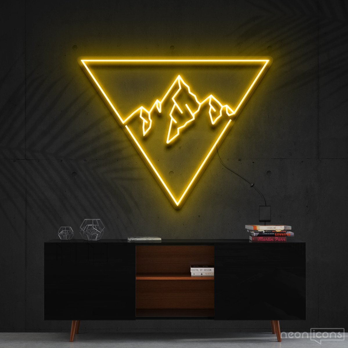 "Everest Triangle" Neon Sign 60cm (2ft) / Yellow / Cut to Shape by Neon Icons