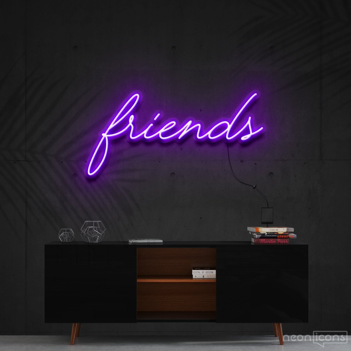 "Friends" Neon Sign 60cm (2ft) / Purple / Cut to Shape by Neon Icons