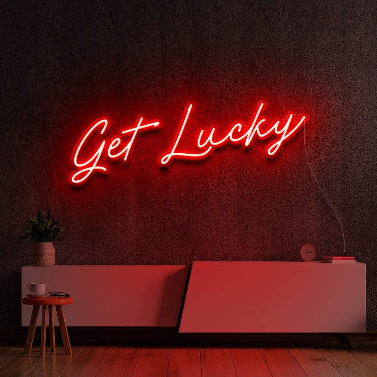 "Get Lucky" Neon Sign 60cm (2ft) / Red / LED Neon by Neon Icons