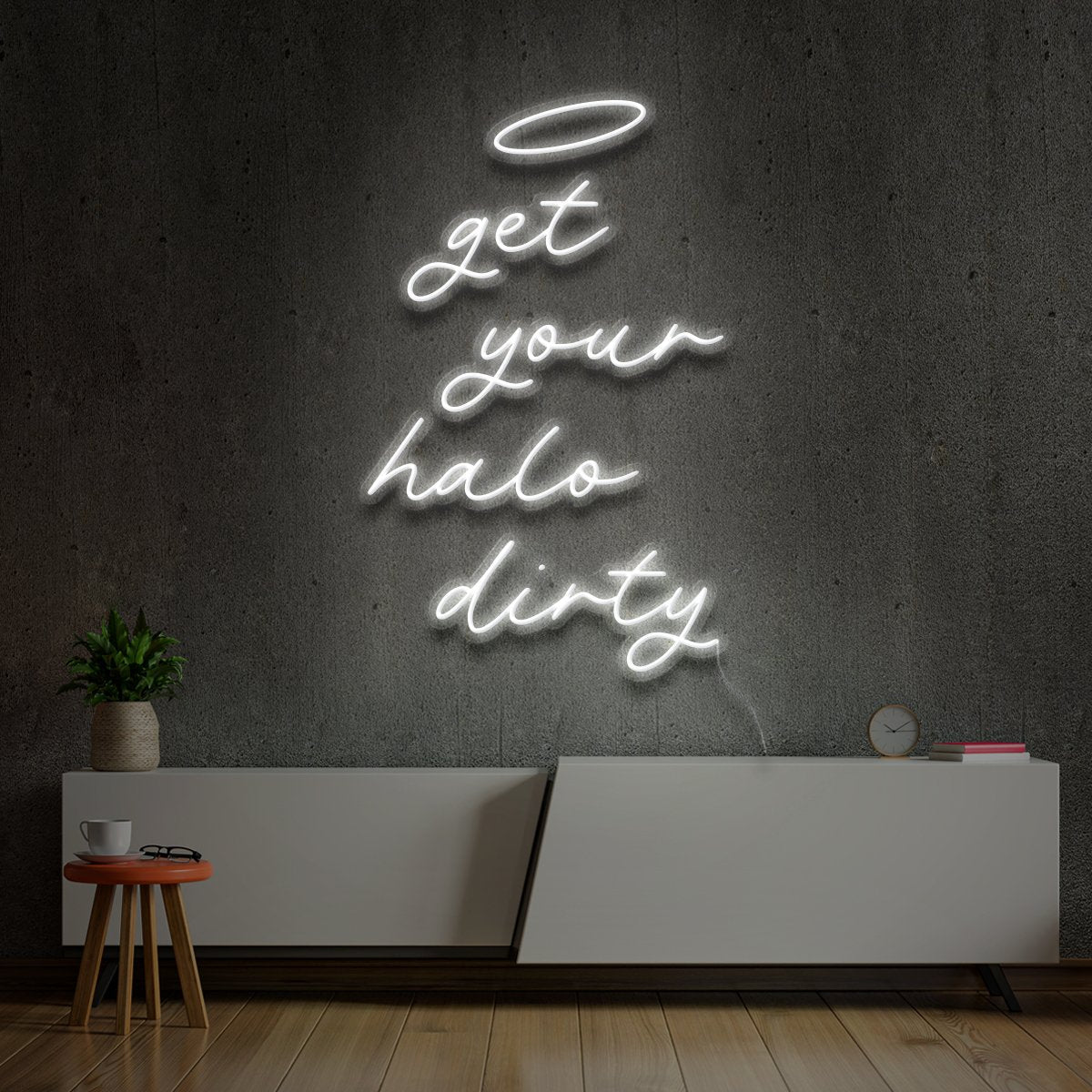 "Get Your Halo Dirty" Neon Sign 60cm (2ft) / White / LED Neon by Neon Icons