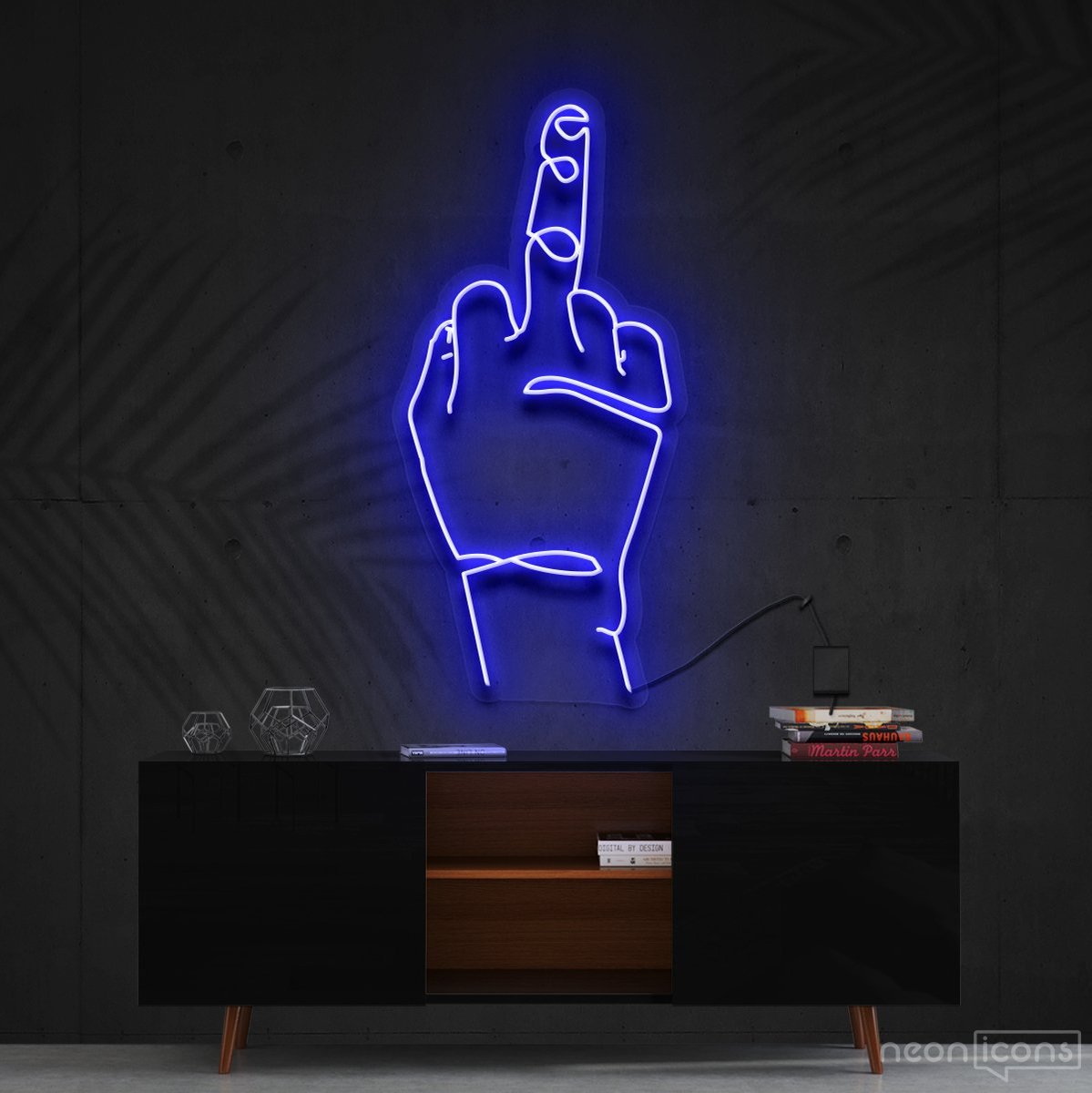 "Go F**k Yourself" Neon Sign 60cm (2ft) / Blue / Cut to Shape by Neon Icons