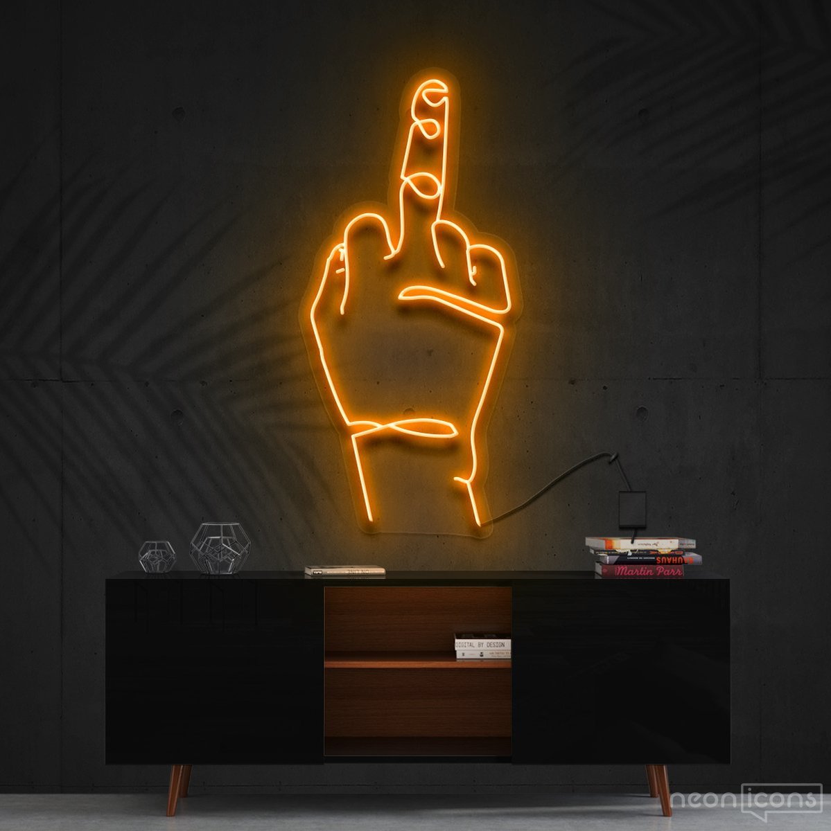 "Go F**k Yourself" Neon Sign 60cm (2ft) / Orange / Cut to Shape by Neon Icons