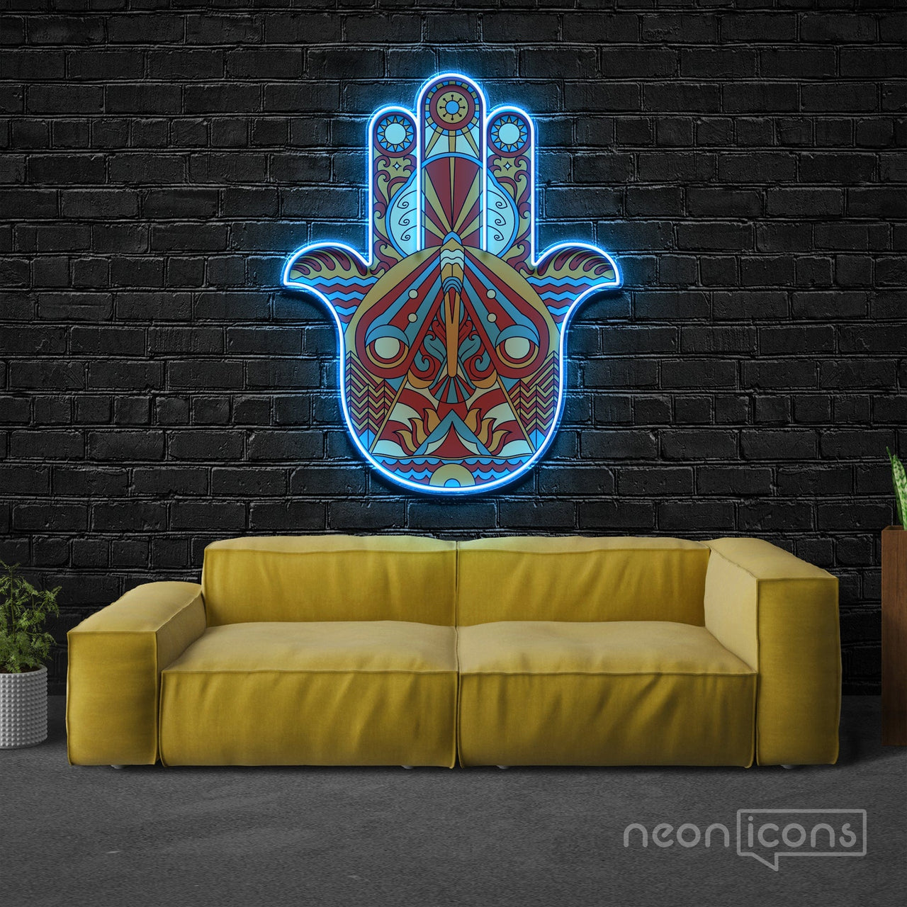 "Hamsa" Neon x Acrylic Artwork by Neon Icons