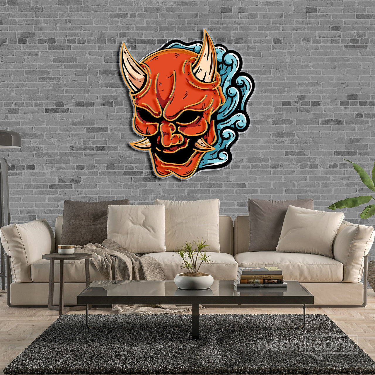 "Hannya Mask" Neon x Acrylic Artwork by Neon Icons