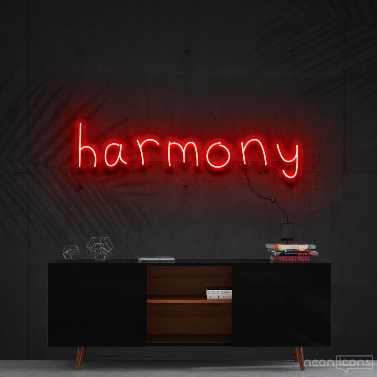 "Harmony" Neon Sign 60cm (2ft) / Red / Cut to Shape by Neon Icons