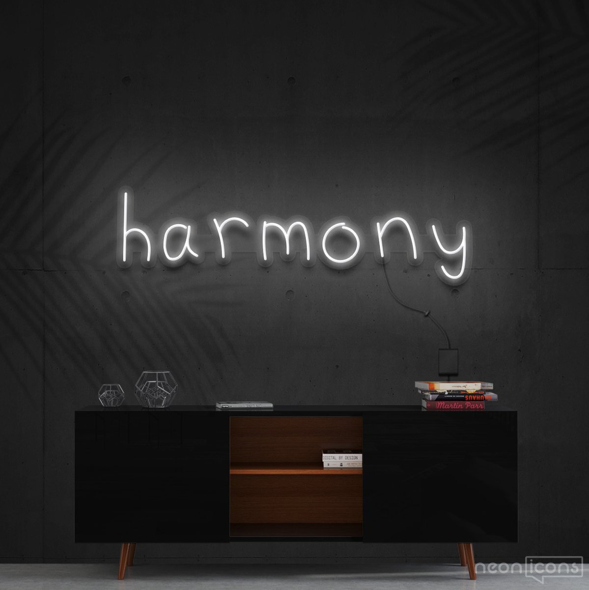 "Harmony" Neon Sign 60cm (2ft) / White / Cut to Shape by Neon Icons