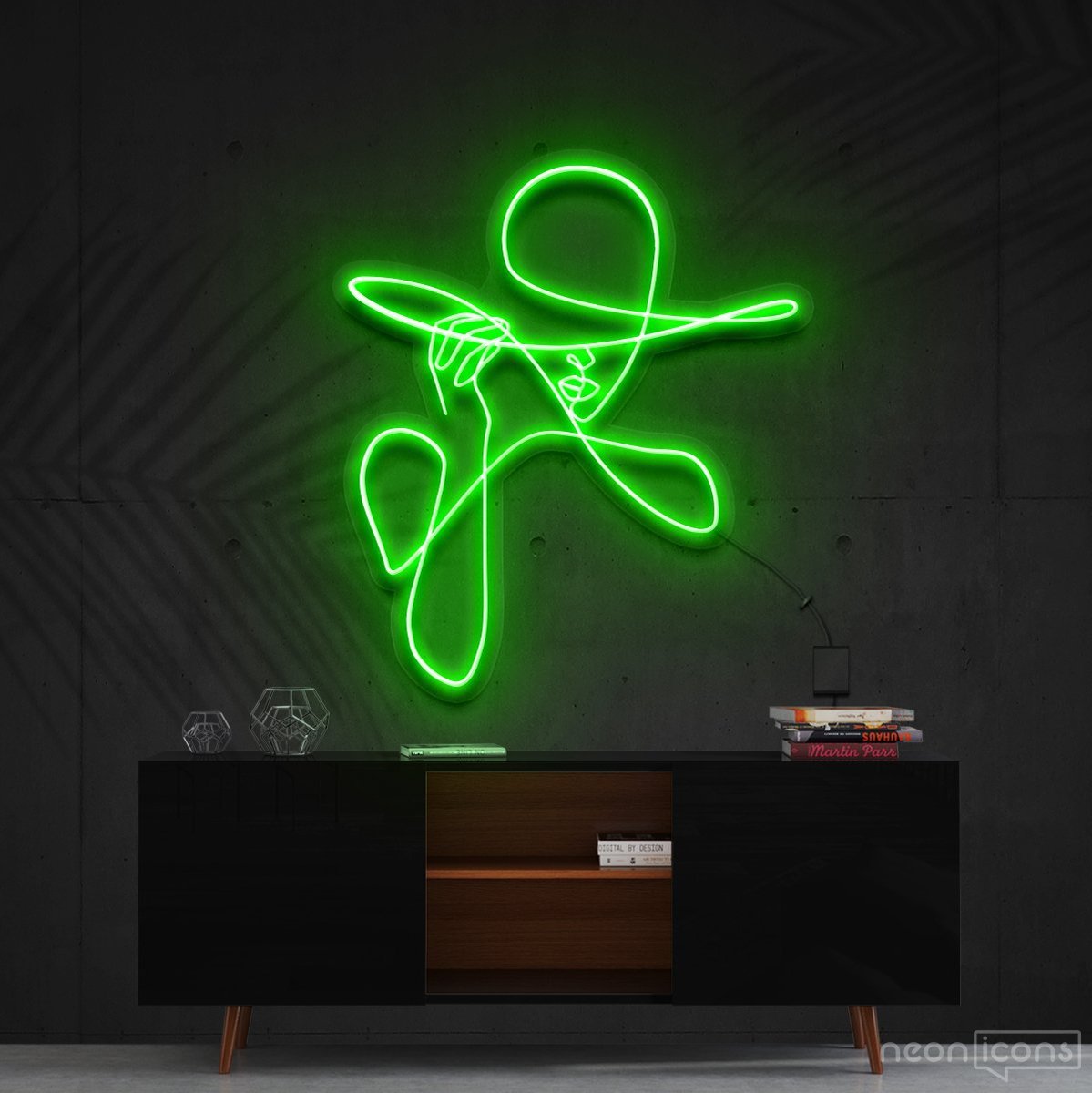 "Haute Couture" Neon Sign 90cm (3ft) / Green / Cut to Shape by Neon Icons