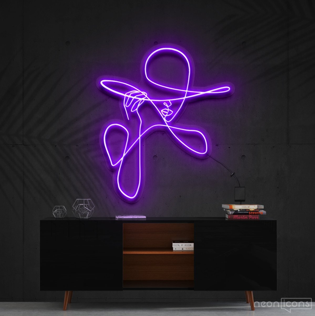 "Haute Couture" Neon Sign 90cm (3ft) / Purple / Cut to Shape by Neon Icons