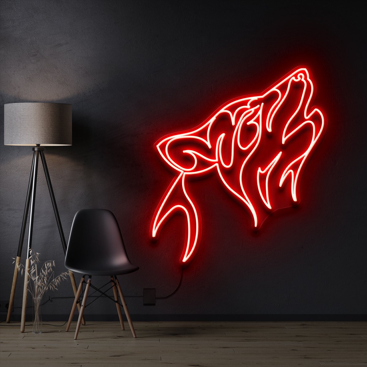 "Husky" Pet Neon Sign 60cm / Red / Cut to Shape by Neon Icons