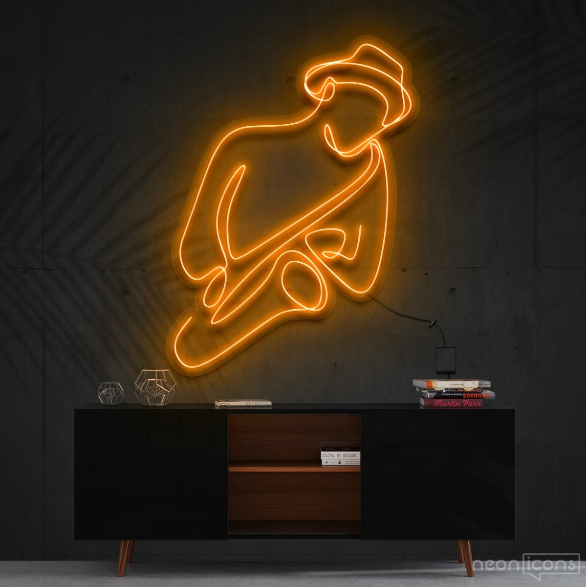 "Jazz Vibes" Neon Sign 90cm (3ft) / Orange / Cut to Shape by Neon Icons