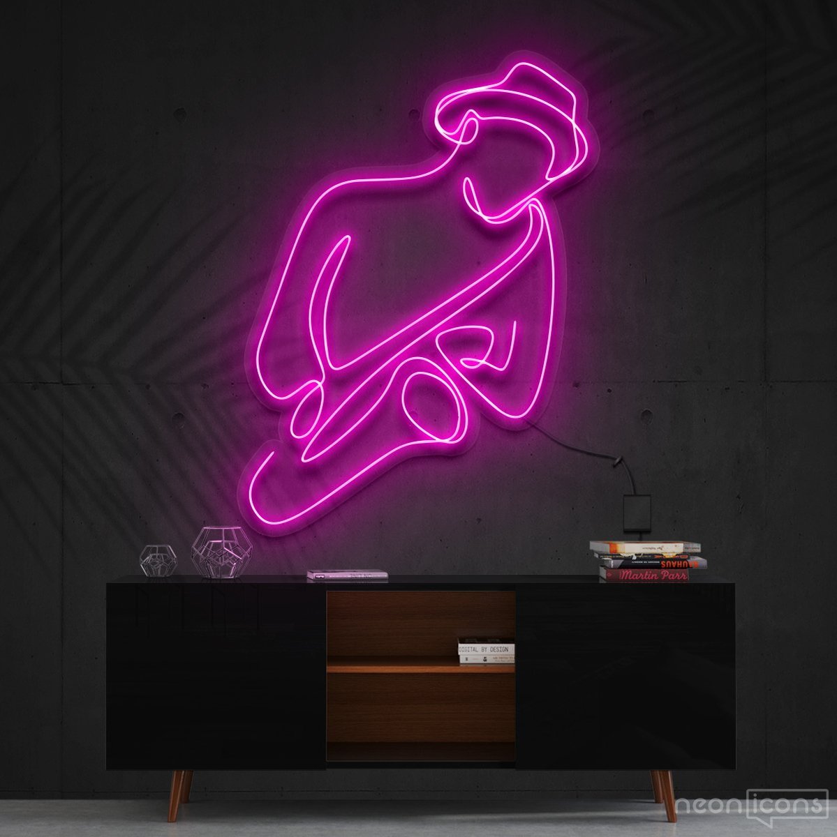 "Jazz Vibes" Neon Sign 90cm (3ft) / Pink / Cut to Shape by Neon Icons