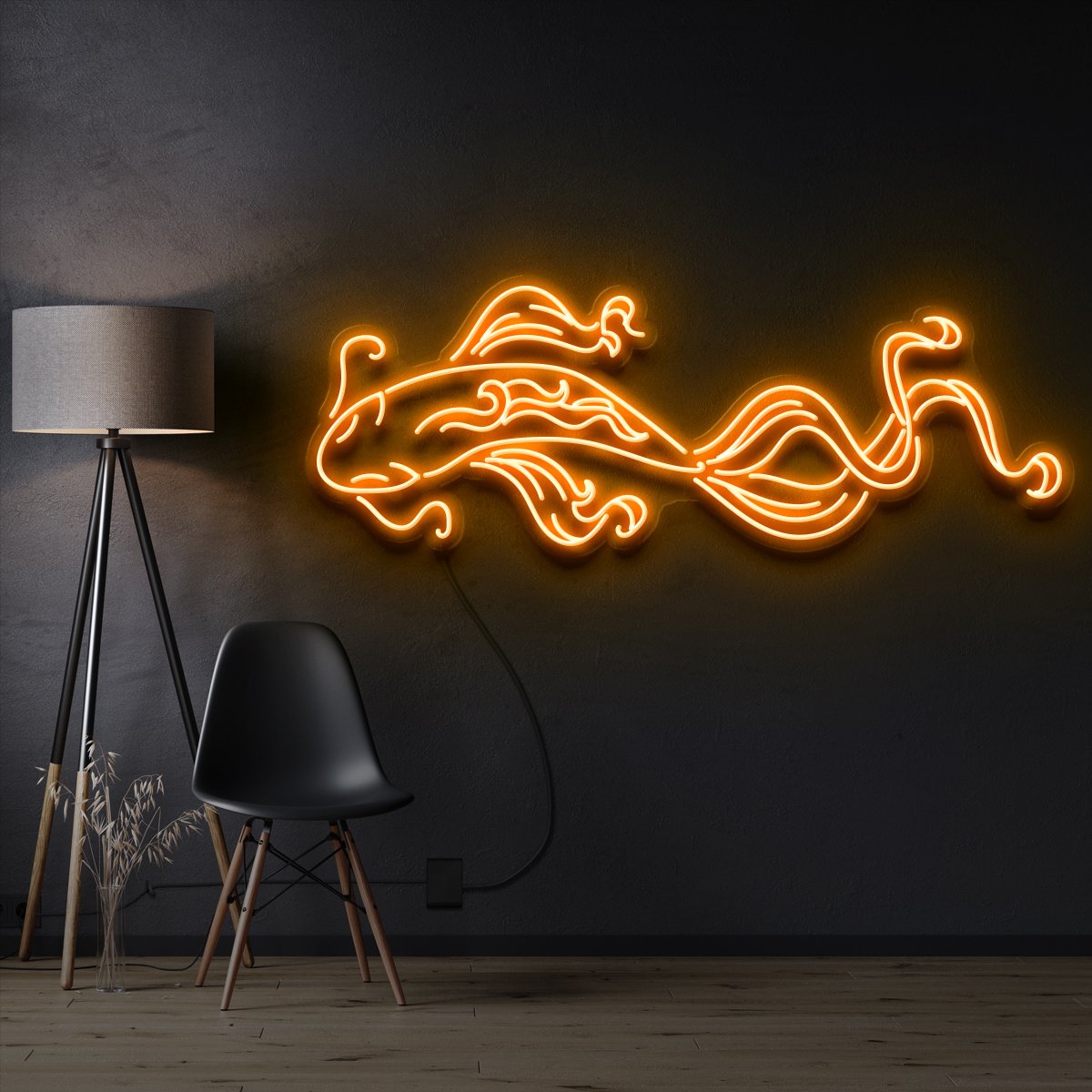 "Koi Fish" Pet Neon Sign 90cm / Orange / Cut to Shape by Neon Icons