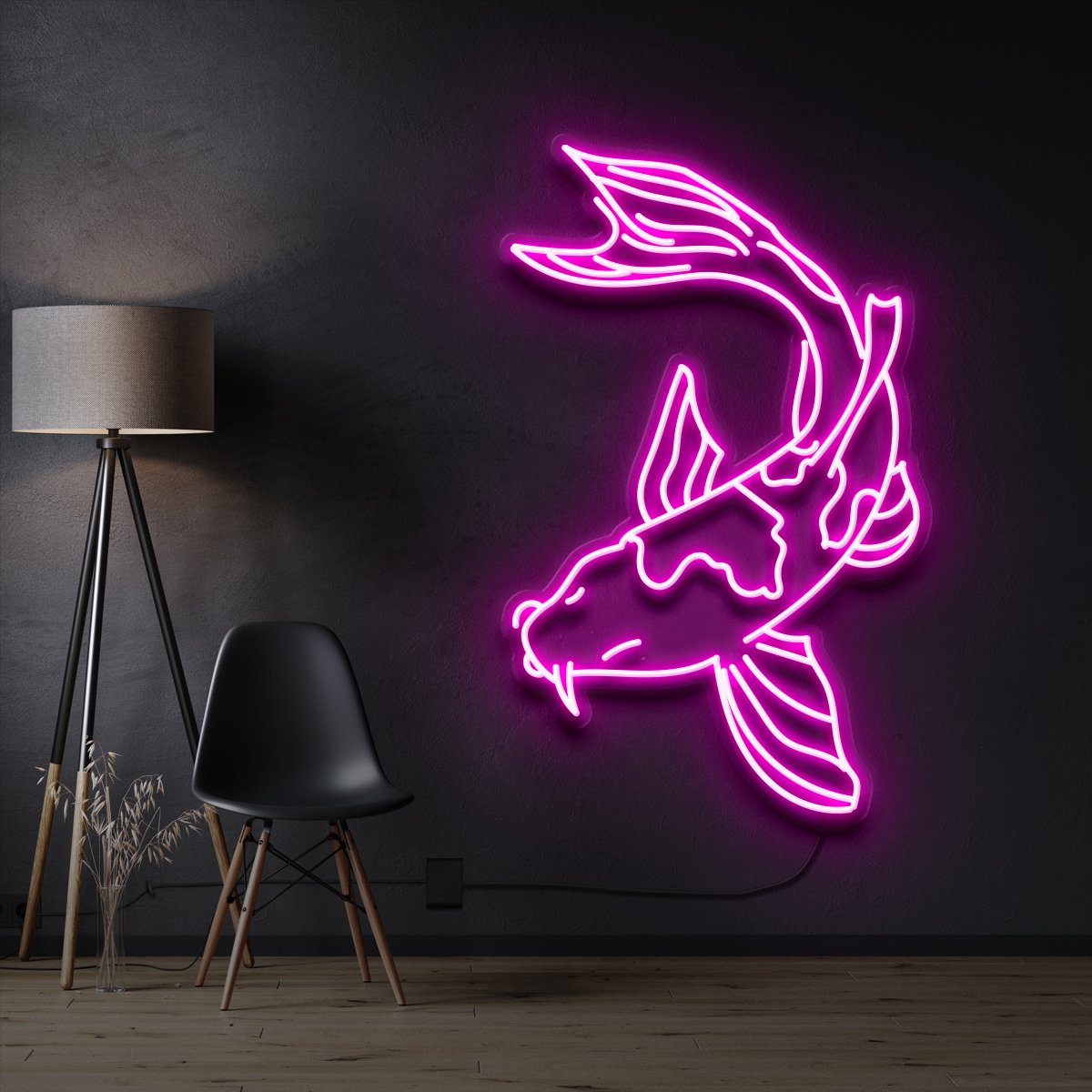 "Koi Fish V2" Pet Neon Sign 60cm / Pink / Cut to Shape by Neon Icons