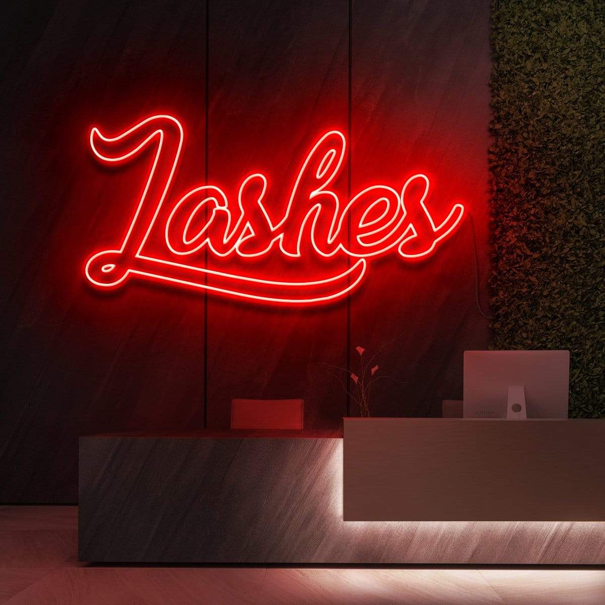 "Lashes" Neon Sign for Beauty & Cosmetic Studios 90cm (3ft) / Red / LED Neon by Neon Icons