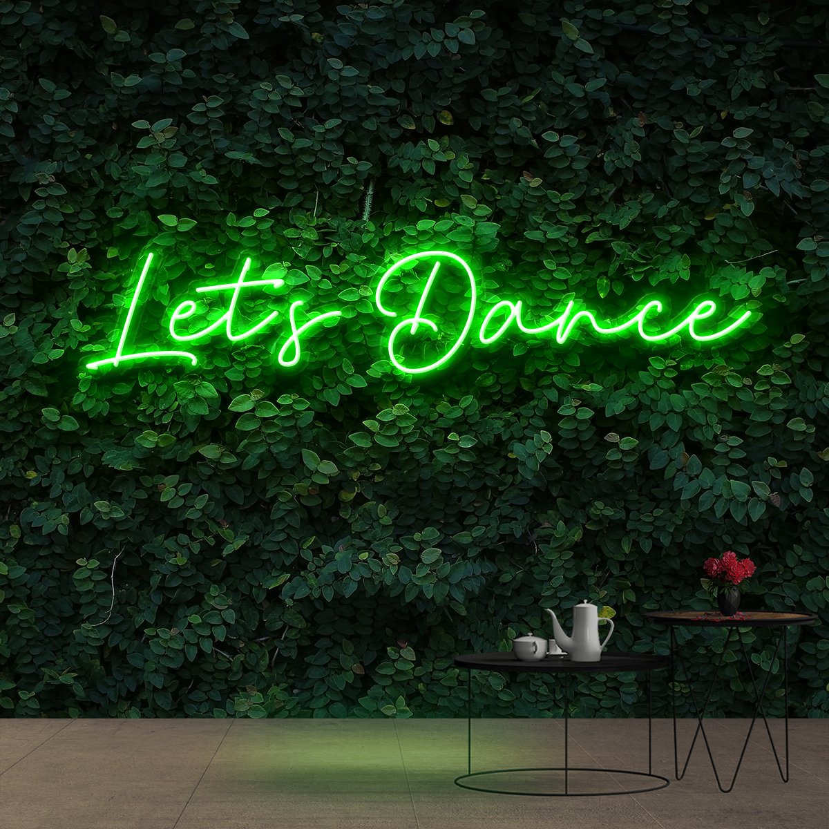 "Let's Dance" Neon Sign 60cm (2ft) / Green / Cut to Shape by Neon Icons
