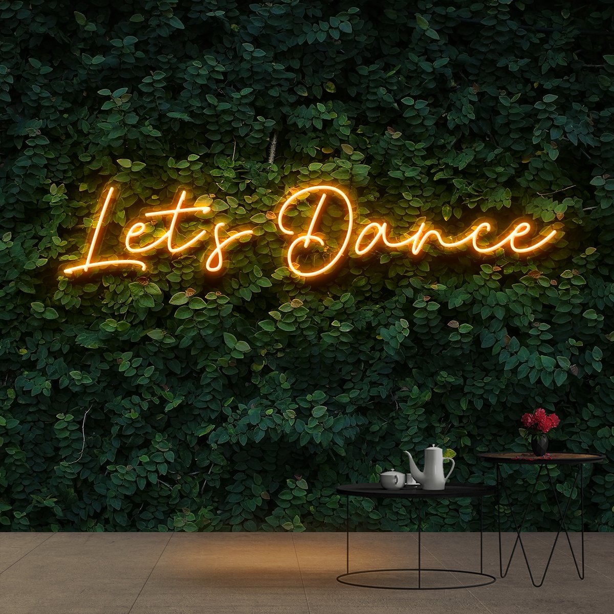 "Let's Dance" Neon Sign 60cm (2ft) / Orange / Cut to Shape by Neon Icons