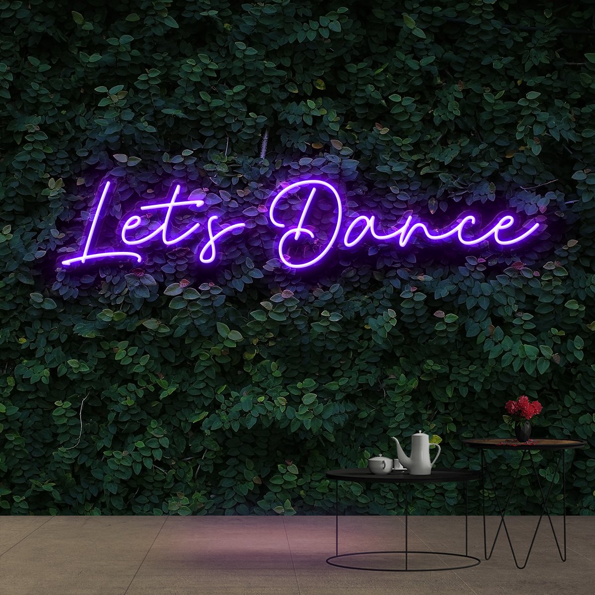 "Let's Dance" Neon Sign 60cm (2ft) / Purple / Cut to Shape by Neon Icons