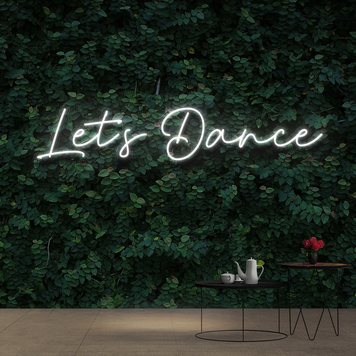 "Let's Dance" Neon Sign 60cm (2ft) / White / Cut to Shape by Neon Icons