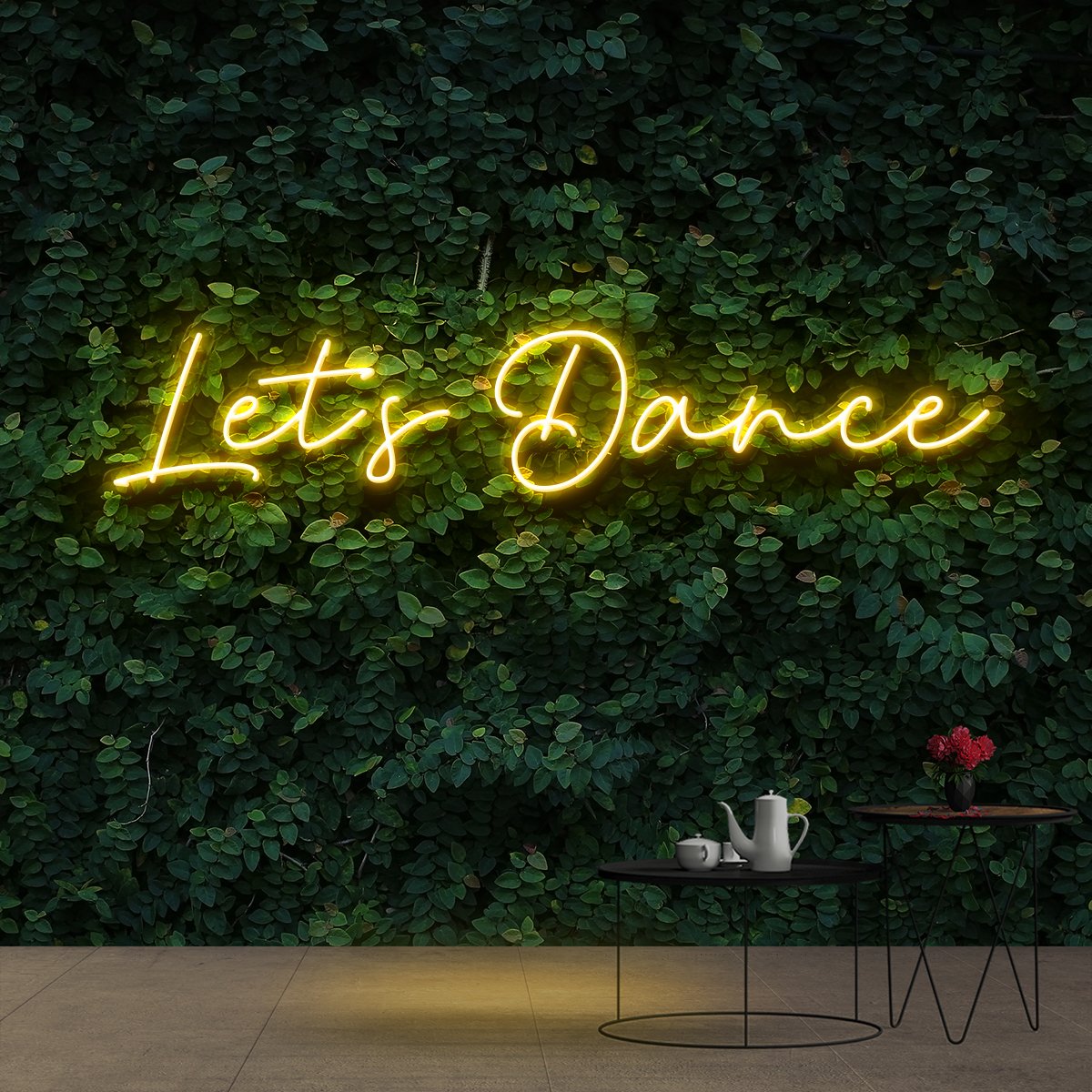 "Let's Dance" Neon Sign 60cm (2ft) / Yellow / Cut to Shape by Neon Icons