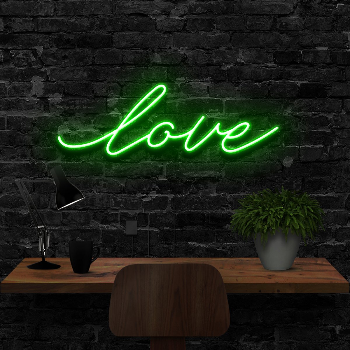 "Love" Neon Sign 40cm (1.3ft) / Green / LED Neon by Neon Icons