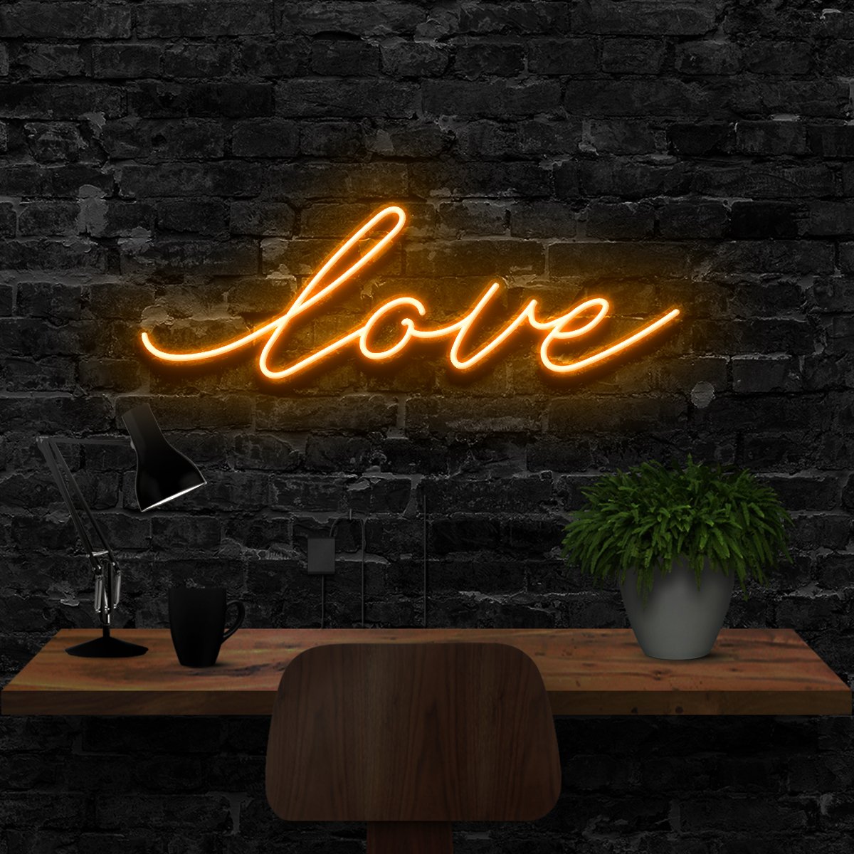 "Love" Neon Sign 40cm (1.3ft) / Orange / LED Neon by Neon Icons