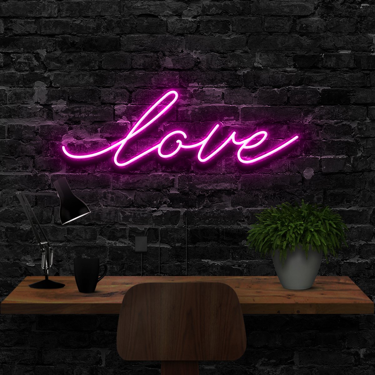 "Love" Neon Sign 40cm (1.3ft) / Pink / LED Neon by Neon Icons