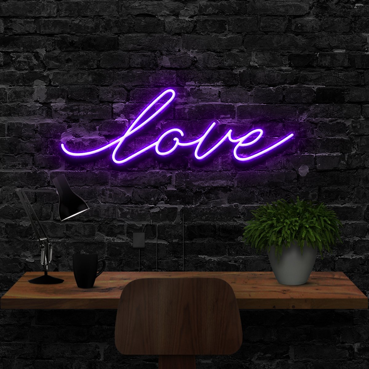"Love" Neon Sign 40cm (1.3ft) / Purple / LED Neon by Neon Icons