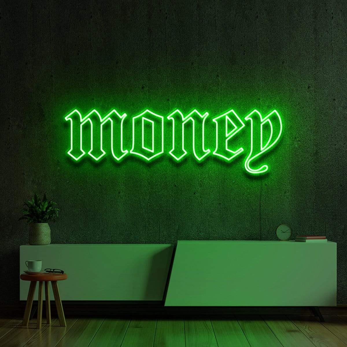 "Money" Neon Sign 90cm (3ft) / Green / LED Neon by Neon Icons