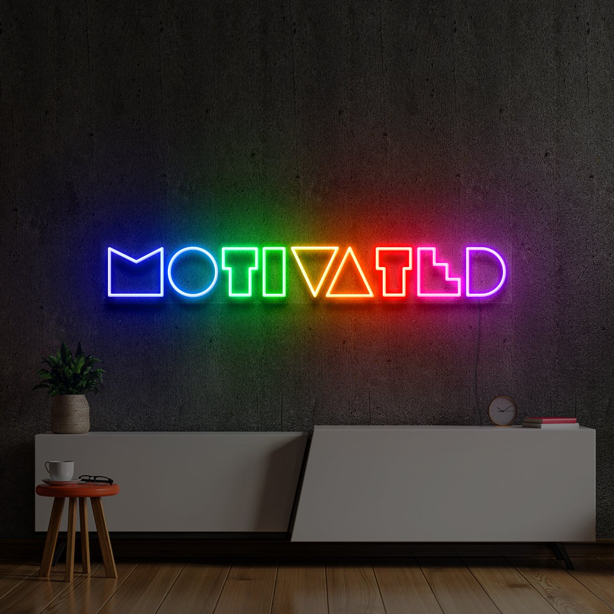 "Motivated" Multicolour Neon Sign 90cm (3ft) / LED Neon by Neon Icons