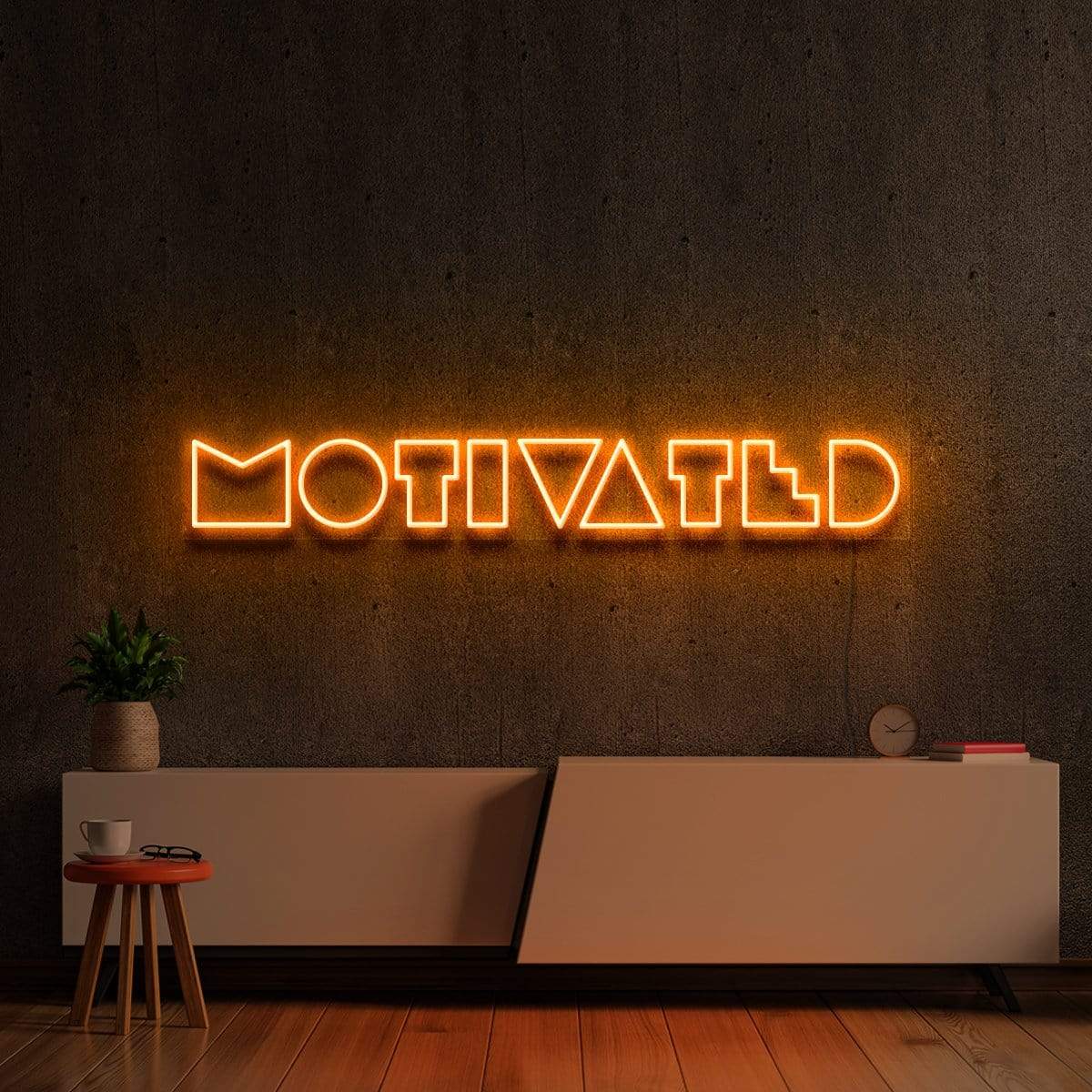 "Motivated" Neon Sign 90cm (3ft) / Orange / LED Neon by Neon Icons