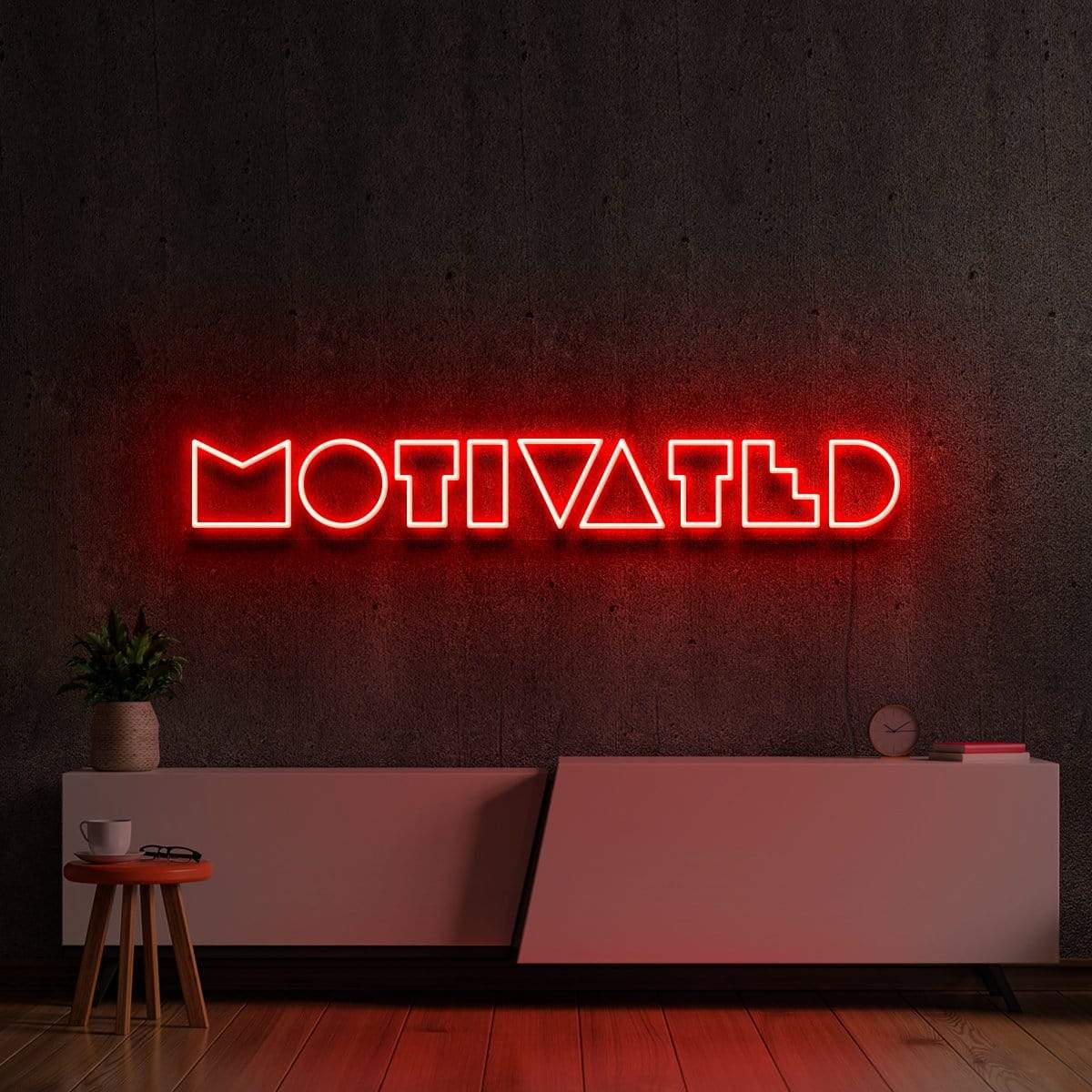 "Motivated" Neon Sign 90cm (3ft) / Red / LED Neon by Neon Icons