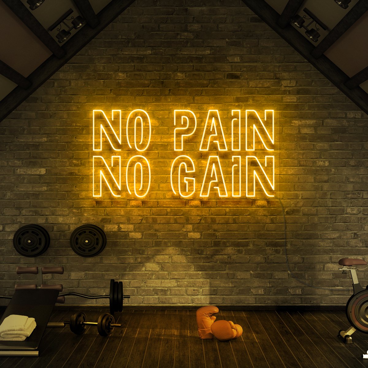 "No Pain No Gain" Neon Sign for Gyms & Fitness Studios by Neon Icons