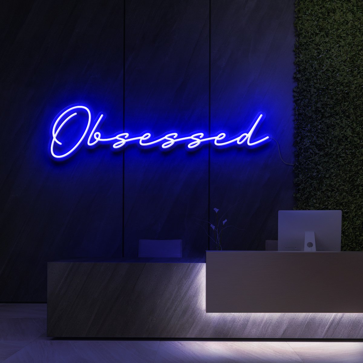 "Obsessed" Neon Sign for Beauty Salons & Cosmetic Studios 90cm (3ft) / Blue / LED Neon by Neon Icons