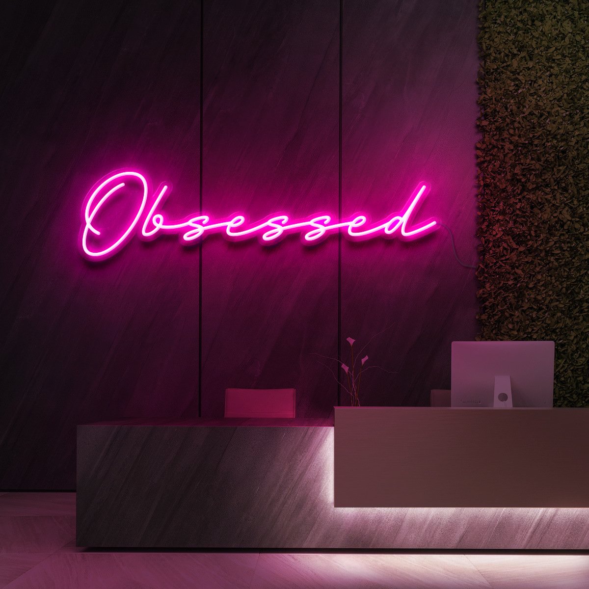 "Obsessed" Neon Sign for Beauty Salons & Cosmetic Studios 90cm (3ft) / Pink / LED Neon by Neon Icons