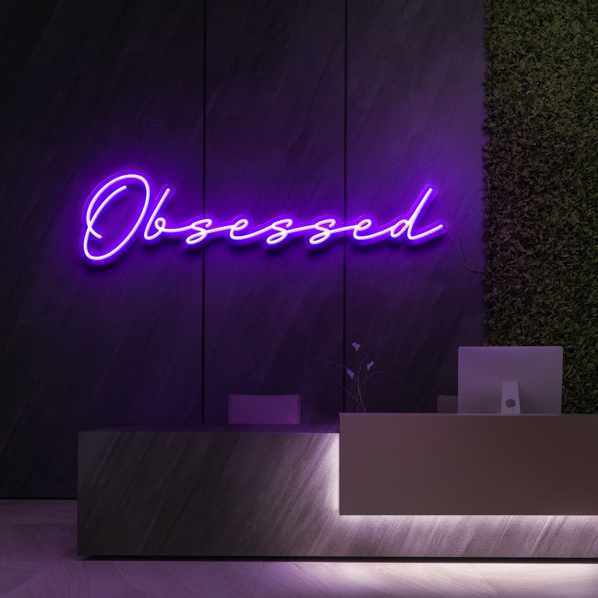 "Obsessed" Neon Sign for Beauty Salons & Cosmetic Studios 90cm (3ft) / Purple / LED Neon by Neon Icons