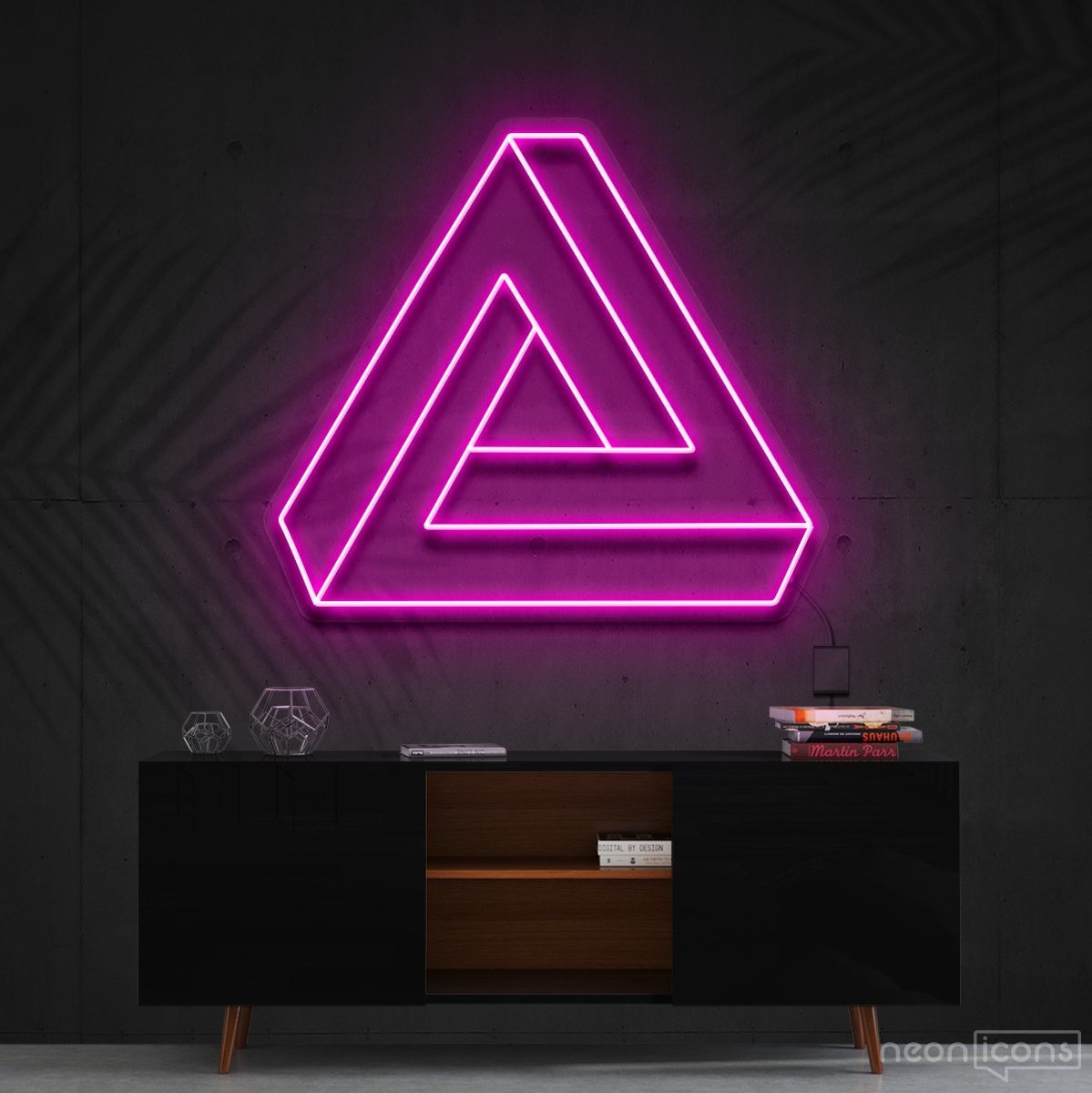 "Penrose Triangle" Neon Sign 60cm (2ft) / Pink / Cut to Shape by Neon Icons