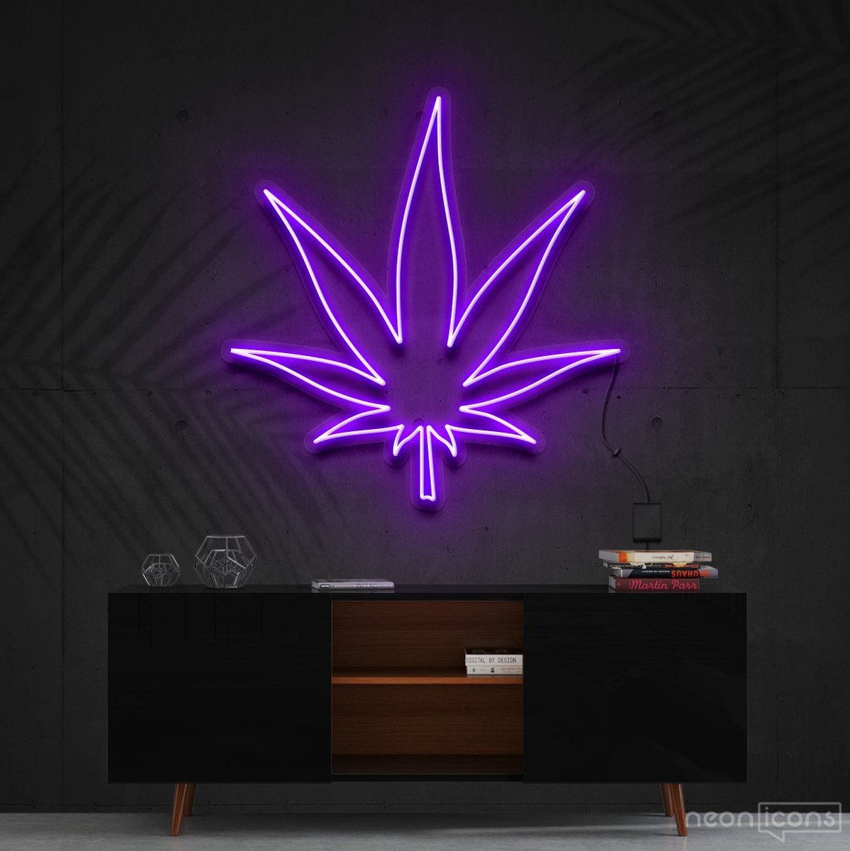 "Plant Based" Neon Sign 60cm (2ft) / Purple / Cut to Shape by Neon Icons