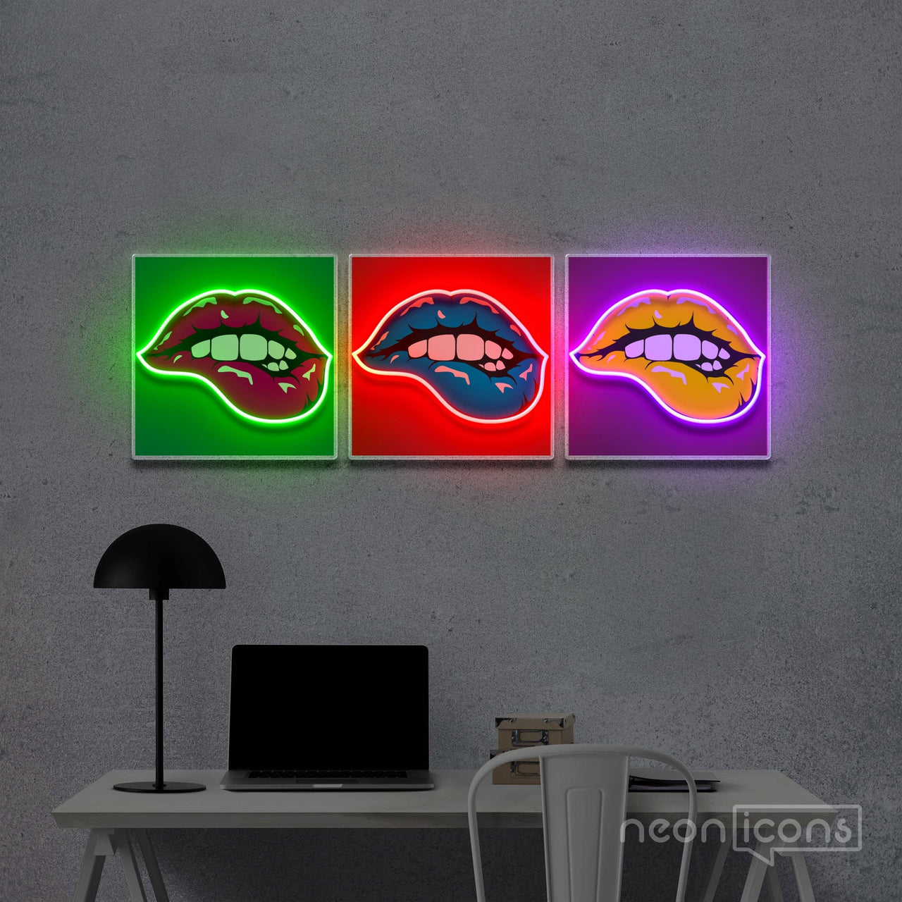 "Pop Art Lips" Neon x Acrylic Artwork by Neon Icons