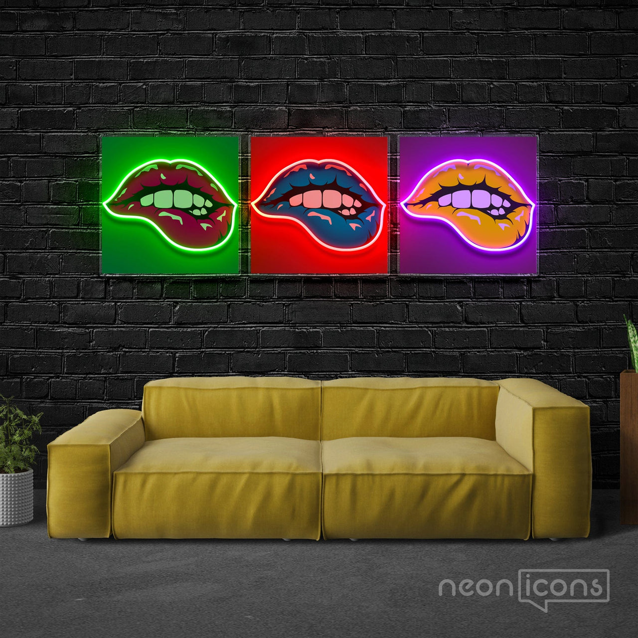 "Pop Art Lips" Neon x Acrylic Artwork by Neon Icons
