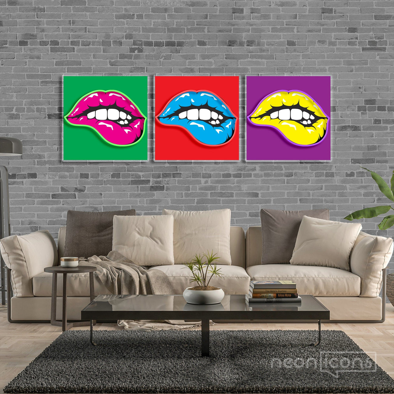 "Pop Art Lips" Neon x Acrylic Artwork by Neon Icons