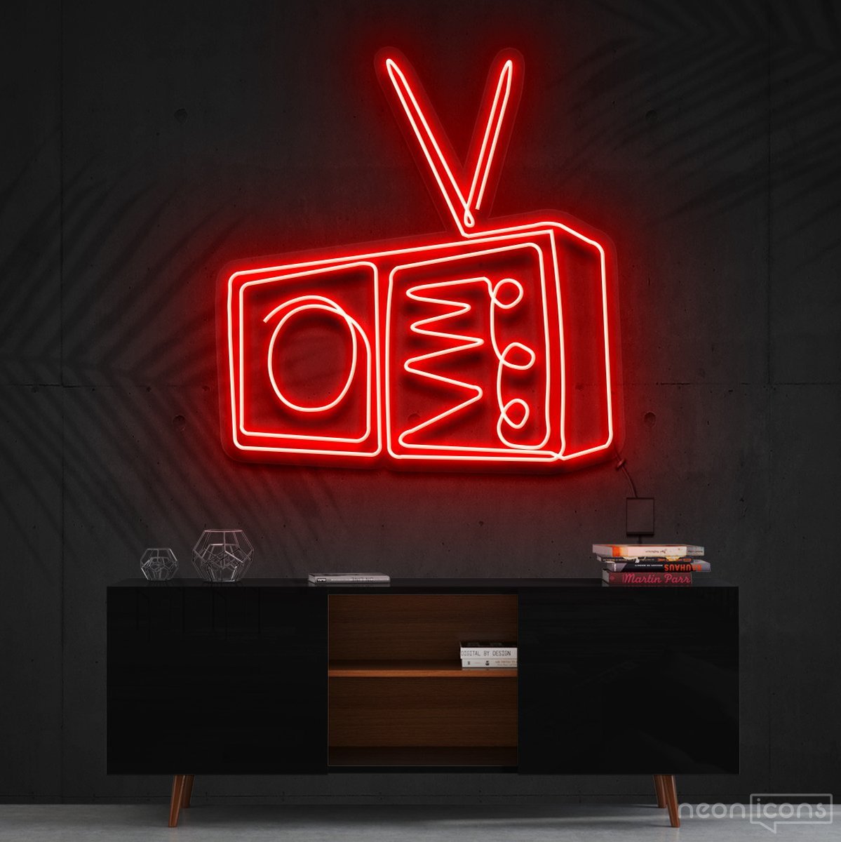 "Retrovision" Neon Sign 60cm (2ft) / Red / Cut to Shape by Neon Icons