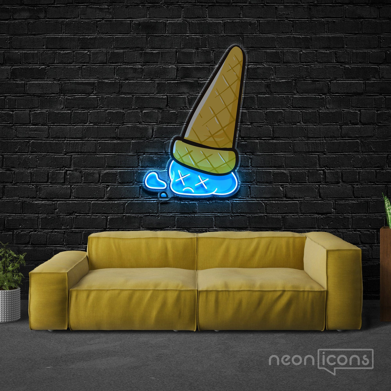 "Sadcream Cone V1" Neon x Acrylic Artwork by Neon Icons